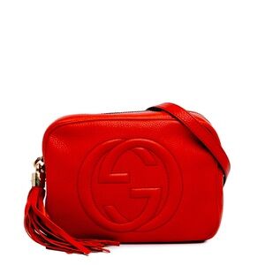 Gucci Leather Red Soho Disco Crossbody Bag
